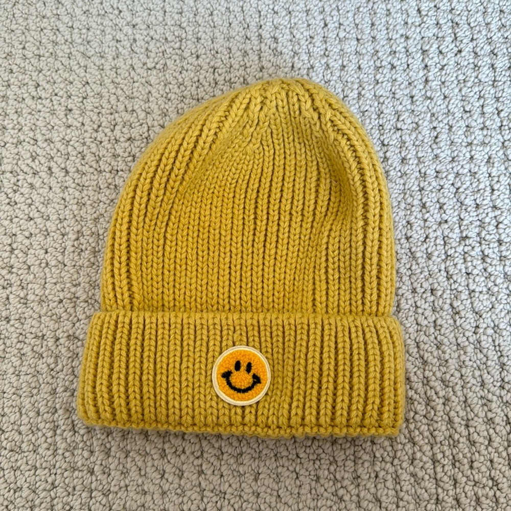 Yellow knit beanie